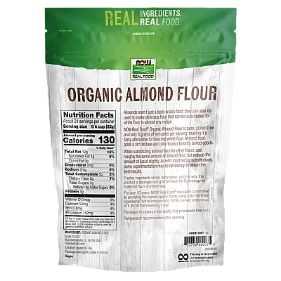 קמח שקדים אורגני דק 454 גרם - מבית NOW FOODS