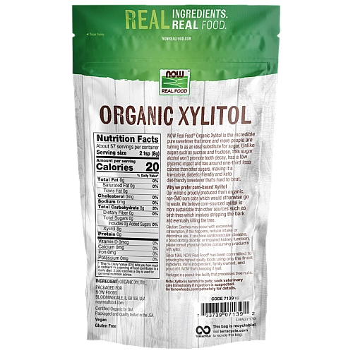 קסיליטול אורגני 454 גרם - מבית NOW FOODS