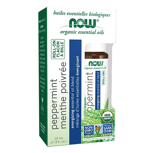 רול-און שמן מנטה חריפה אורגני 10 מ"ל - מבית NOW FOODS