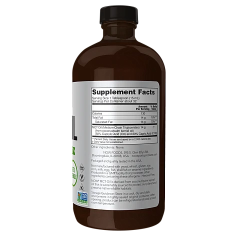 שמן MCT ללא טעם 473 מ"ל - מבית NOW FOODS שמן MCT ללא טעם 473 מ"ל - מבית NOW FOODS