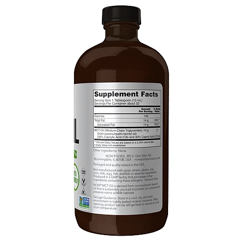 שמן MCT ללא טעם 473 מ"ל - מבית NOW FOODS