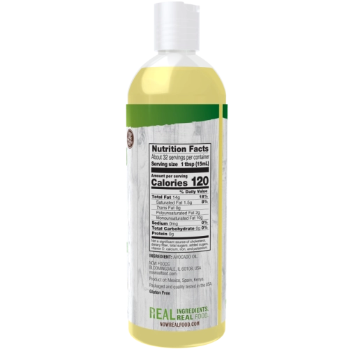 שמן אבוקדו לבישול בחום גבוה 473 מ"ל - מבית NOW FOODS