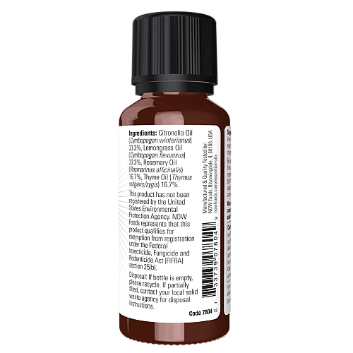 שמן אתרי Bug Ban דוחה באופן טבעי כמה מהחרקים המעופפים 30 מ"ל - מבית NOW FOODS