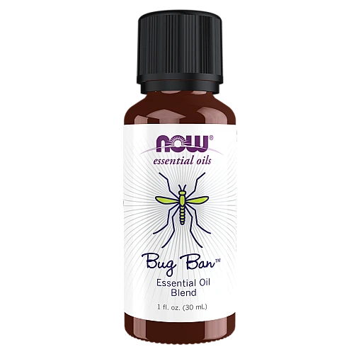 שמן אתרי Bug Ban דוחה באופן טבעי כמה מהחרקים המעופפים 30 מ"ל - מבית NOW FOODS