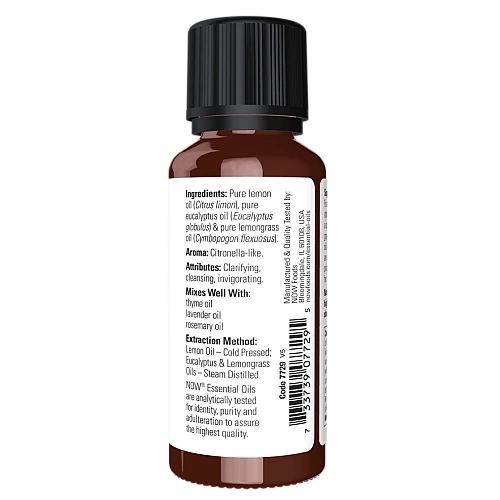 שמן אתרי תערובת לימון ואקליפטוס 30 מ"ל - מבית NOW FOODS