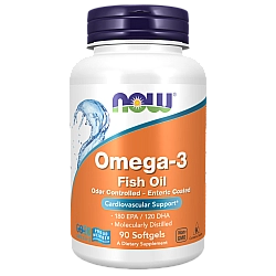שמן דגים אומגה 3 מכין 1,000 מ"ג - 90 כמוסות רכות - מבית NOW FOODS