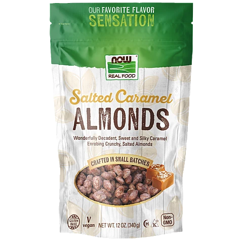 שקדים בטעם קרמל מלוח 340 גרם - מבית NOW FOODS שקדים בטעם קרמל מלוח 340 גרם - מבית NOW FOODS
