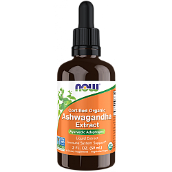 תמצית אשווגנדה אורגני 59 מ"ל - מבית NOW FOODS