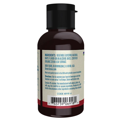 תמצית בטר סטיביה נוזלי טעם מייפל 59 מ"ל - מבית NOW FOODS