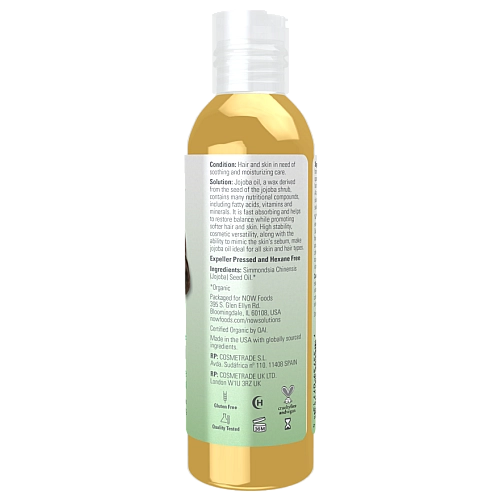 שמן חוחובה 100% אורגני 118 מ”ל מבית NOW FOODS