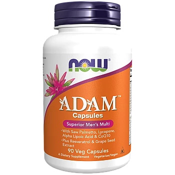 ADAM אדם מולטי-ויטמין לגבר 90 כמוסות צמחיות - מבית NOW FOODS