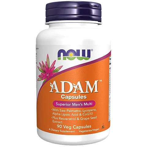 ADAM אדם מולטי-ויטמין לגבר 90 כמוסות צמחיות - מבית NOW FOODS ADAM אדם מולטי-ויטמין לגבר 90 כמוסות צמחיות - מבית NOW FOODS