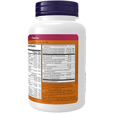 ADAM אדם מולטי-ויטמין מעולה לגברים 60 טבליות - מבית NOW FOODS