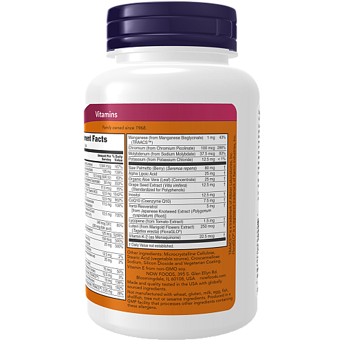 ADAM אדם מולטי-ויטמין מעולה לגברים 60 טבליות - מבית NOW FOODS