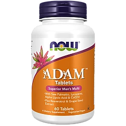 ADAM אדם מולטי-ויטמין מעולה לגברים 60 טבליות - מבית NOW FOODS