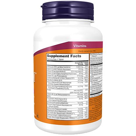 ADAM אדם מולטי-ויטמין מעולה לגברים 60 טבליות - מבית NOW FOODS