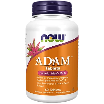 ADAM אדם מולטי-ויטמין מעולה לגברים 60 טבליות - מבית NOW FOODS