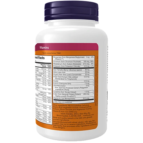 ADAM אדם מולטי-ויטמין מעולה לגברים 60 טבליות - מבית NOW FOODS