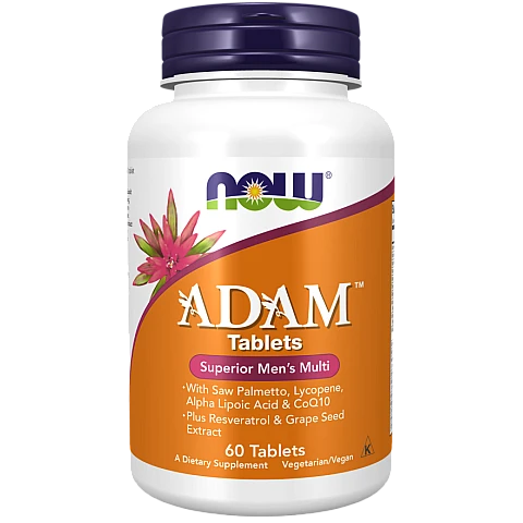 ADAM אדם מולטי-ויטמין מעולה לגברים 60 טבליות - מבית NOW FOODS