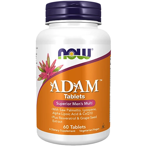 ADAM אדם מולטי-ויטמין מעולה לגברים 60 טבליות - מבית NOW FOODS