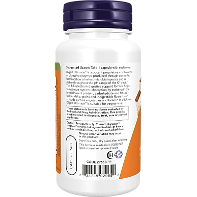 Digest Ultimate תוסף לתמיכה במערכת העיכול 60 כמוסות - מבית NOW FOODS