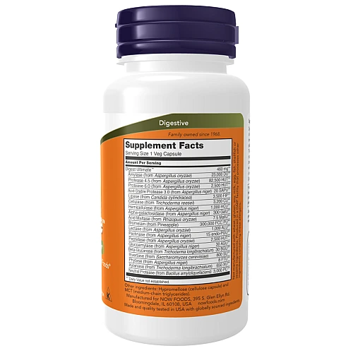 Digest Ultimate תוסף לתמיכה במערכת העיכול 60 כמוסות - מבית NOW FOODS