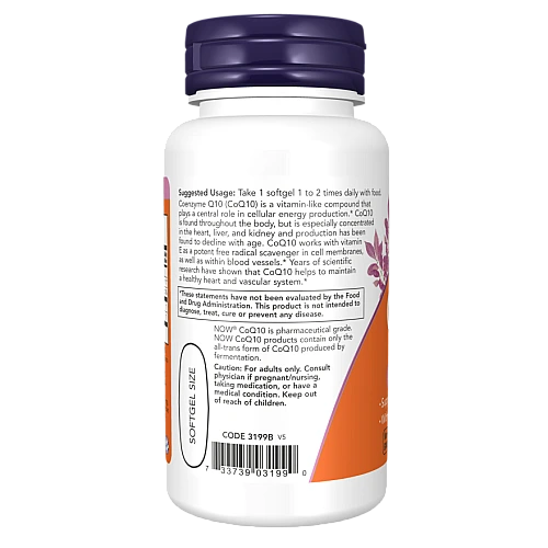 Q10 קו-אנזים 400 מ"ג עם ויטמין E ולציטין חמניות 30 כמוסות - מבית NOW FOODS