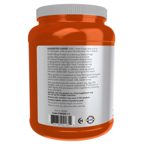 אבקת חלבון מי גבינה בטעם קרם וניל 907 גרם - מבית NOW FOODS