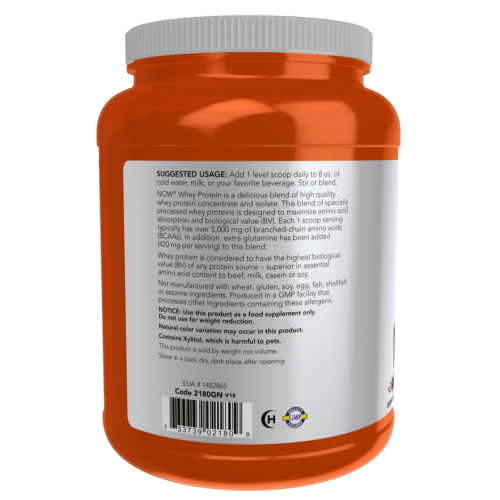 אבקת חלבון מי גבינה בטעם שוקולד 907 גרם - מבית NOW FOODS