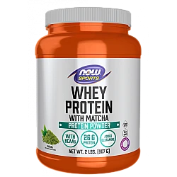 אבקת חלבון מי גבינה מאצ'ה 907 גרם  - מבית NOW FOODS