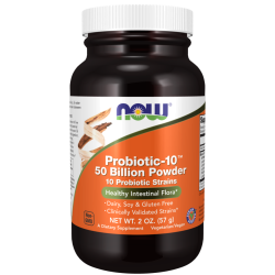  אבקת פרוביוטיקה 10 מכין 50 מיליארד ל-1 גרם - תכולה 57 גרם - מבית NOW FOODS