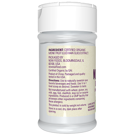 אבקת תמצית פרי הנזירים אורגנית (ממתיק ללא קלוריות) 105 גרם - מבית NOW FOODS