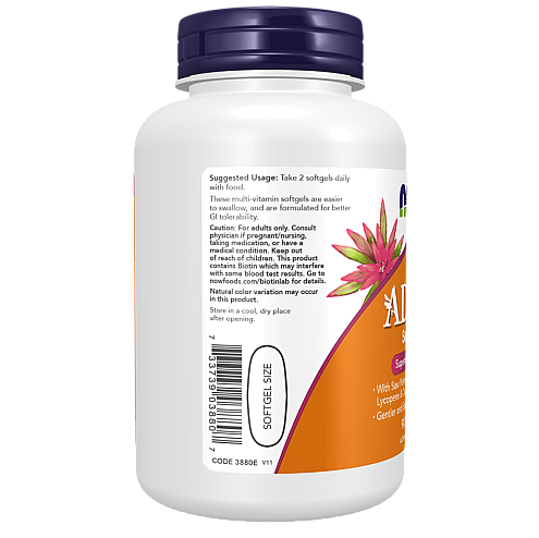 אדם ADAM מולטי-ויטמין לגברים 90 כמוסת ג'ל - מבית - NOW FOODS