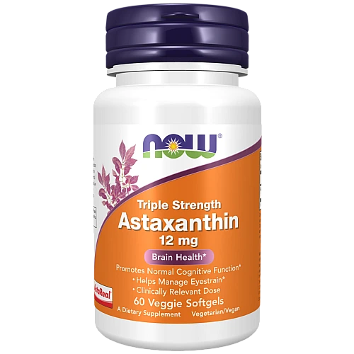 אסטקסנטין 12 מ"ג 60 כמוסות - מבית NOW FOODS