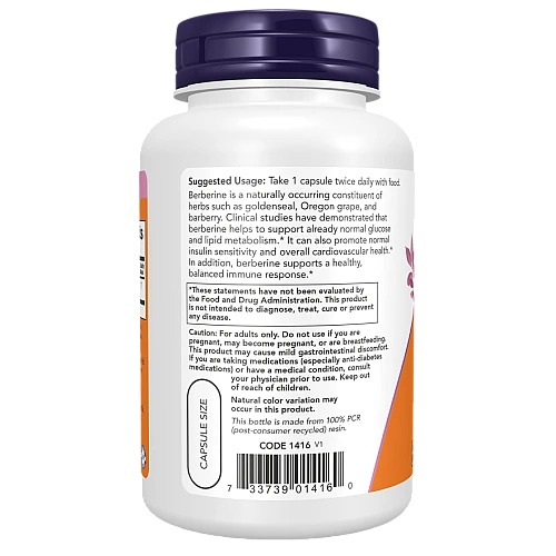 ברברין HCl מכין 500 מ"ג 90 כמוסות  - מבית NOW FOODS