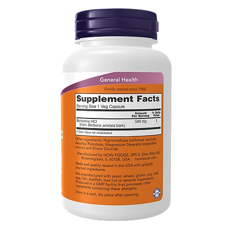 ברברין HCl מכין 500 מ"ג 90 כמוסות  - מבית NOW FOODS ברברין HCl מכין 500 מ"ג 90 כמוסות  - מבית NOW FOODS