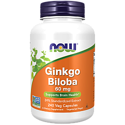 ג'ינקו בילובה 60 מ"ג - 240 כמוסות - מבית NOW FOODS