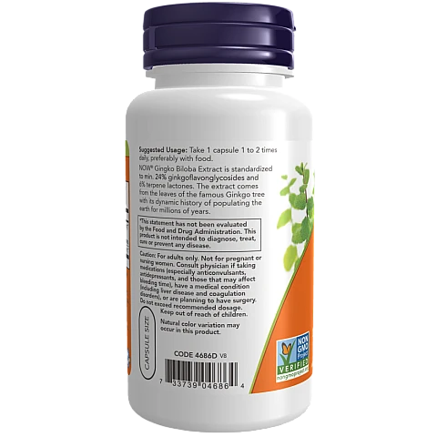 ג'ינקו בילובה 60 מ"ג - 60 כמוסות - מבית NOW FOODS ג'ינקו בילובה 60 מ"ג - 60 כמוסות - מבית NOW FOODS