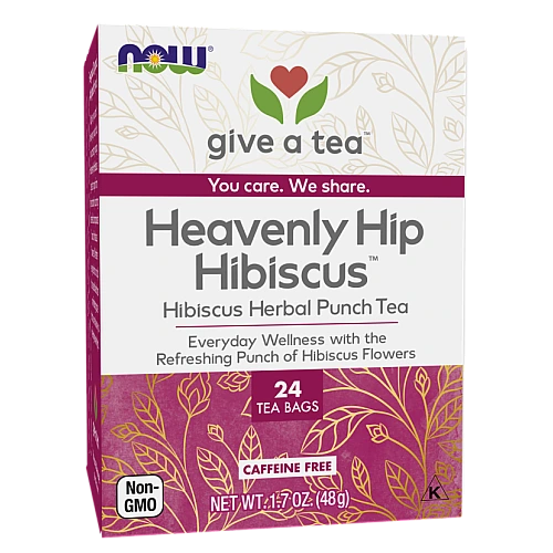 היביסקוס תה פונץ' צמחי נטול קפאין 24 שקיקי תה - מבית NOW FOODS