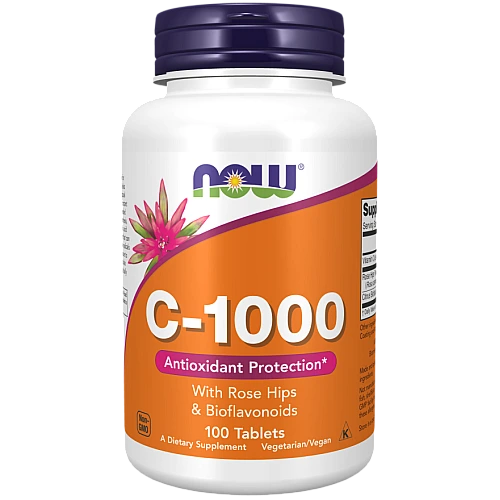 ויטמין C-1000 עם ביופלבונואידים ורוז היפ 100 כמוסות - מבית NOW FOODS