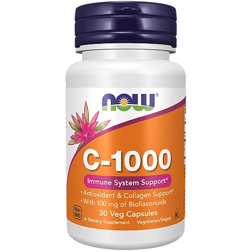 ויטמין C-1000 - תכולה 30 כמוסות - מבית NOW FOODS