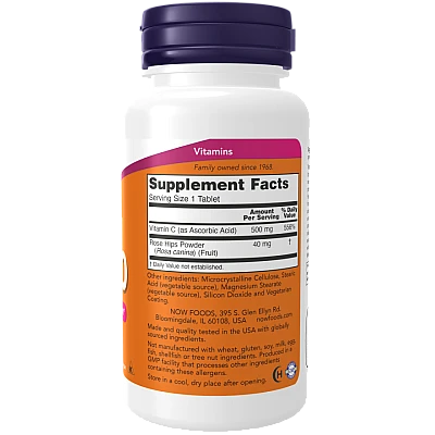 ויטמין C-500 עם ורד הבר 100 טבליות  - מבית NOW FOODS