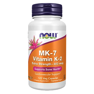 ויטמין (K2 (MK-7 קיי2 - 300 מק"ג - תכולה 120 כמוסות - מבית NOW FOODS