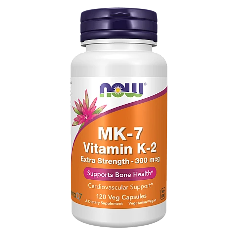 ויטמין (K2 (MK-7 קיי2 - 300 מק"ג - תכולה 120 כמוסות - מבית NOW FOODS