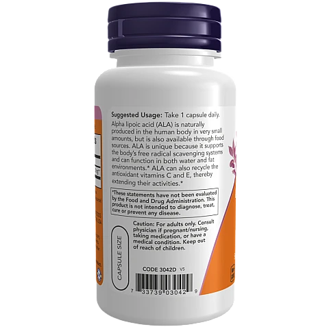 חומצה אלפא ליפואית 250 מ"ג - 60 כמוסות - מבית NOW FOODS