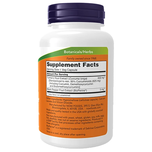 כורכומין מכורכום עם ביו-פייפרין 90 כמוסות - מבית NOW FOODS