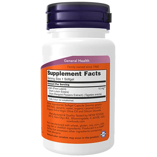 לוטאין 10 מ"ג - 60 כמוסות - מבית NOW FOODS