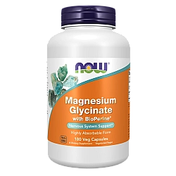 מגנזיום גליצינט עם ביו-פייפרין 180 כמוסות - מבית NOW FOODS