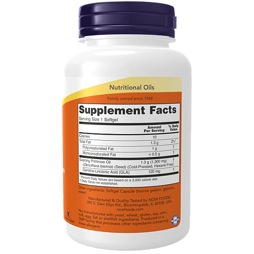 סופר שמן נר הלילה 1,300 מ"ג 60 כמוסות - מבית NOW FOODS