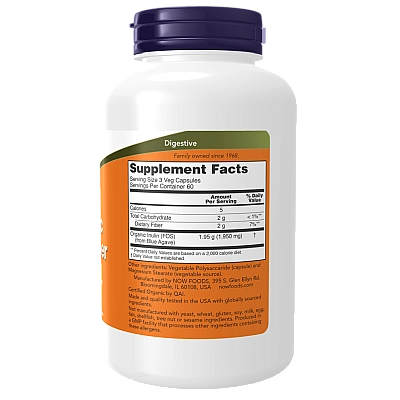 סיבי אינולין פרה-ביוטיקה 180 כמוסות - מבית NOW FOODS